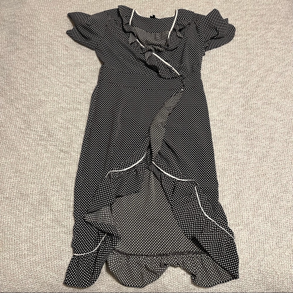 Polkadot Ruffle High Low Dress - made to look vintage